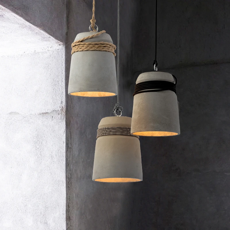 

Industrial wind cement pendant lamp retro loft restaurant cafe light cement chandelier bar dining room lamp lantern