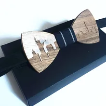 Классический формальный полый крылья бороды благородный деревянный лук галстуки для мужчин свадебные костюмы деревянная бабочка-бабочка галстук gravata