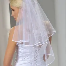Wuzhiyi,,, ручная работа, белая, 2 слоя, Новое поступление, быстрая, лента по краям, свадебная фата с гребнем A698