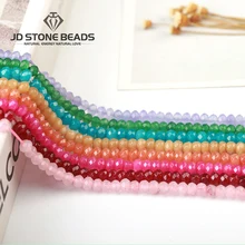 4*6 ммхалцедон Абак разделитель граненые бусины для DIY фишки бусины для изготовления ювелирных изделий драгоценный камень DIY Красочные Бусины Абак аксессуар