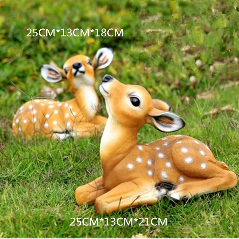 

Creative Simulation Couples Sika Deer Colophony Crafts European style Sculpture Model Outdoor Furnishing Articles G1061