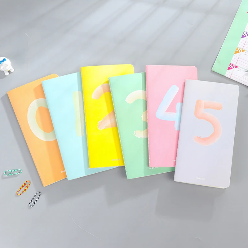 

6pcs/lot 17*9cm Creative Stationery Korean Diary Digital Notebook Fresh Portable Notebook Student Supplies