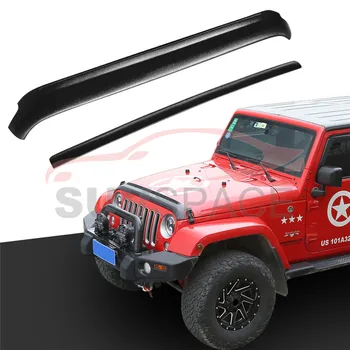 

2 PCS Black Front & Rear Hood Stone Guard Fit for Wrangler 2006-2017