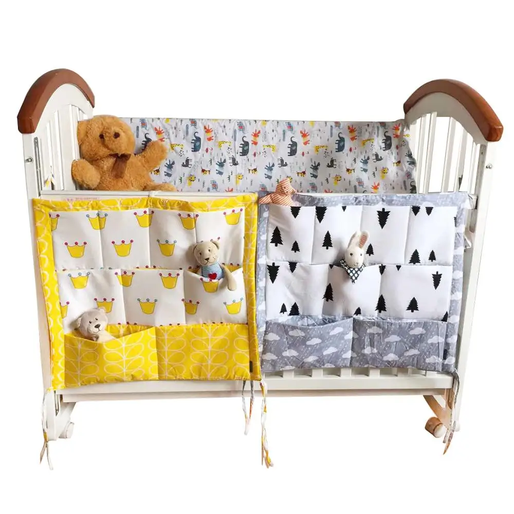 Baby Crib Cot Bedside Hanging Storage Bag Toy Diaper Nappy Clothes Organizer 8C