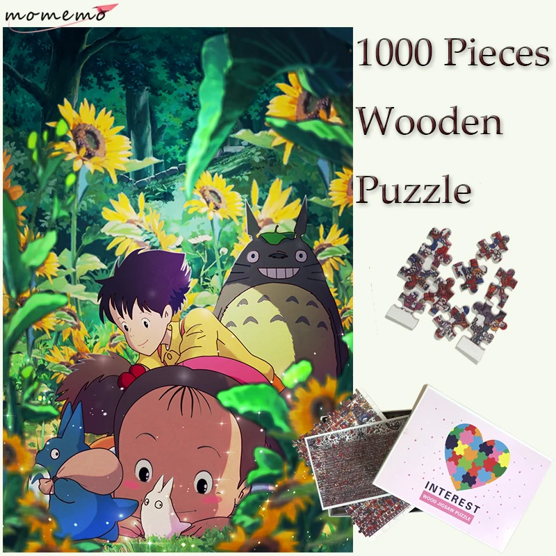 

MOMEMO My Neighbor Totoro Wooden Puzzles Toy 1000 Pieces Miyazaki Anime Totoro Jigsaw Puzzle Adults Teenagers Kids Puzzle Games