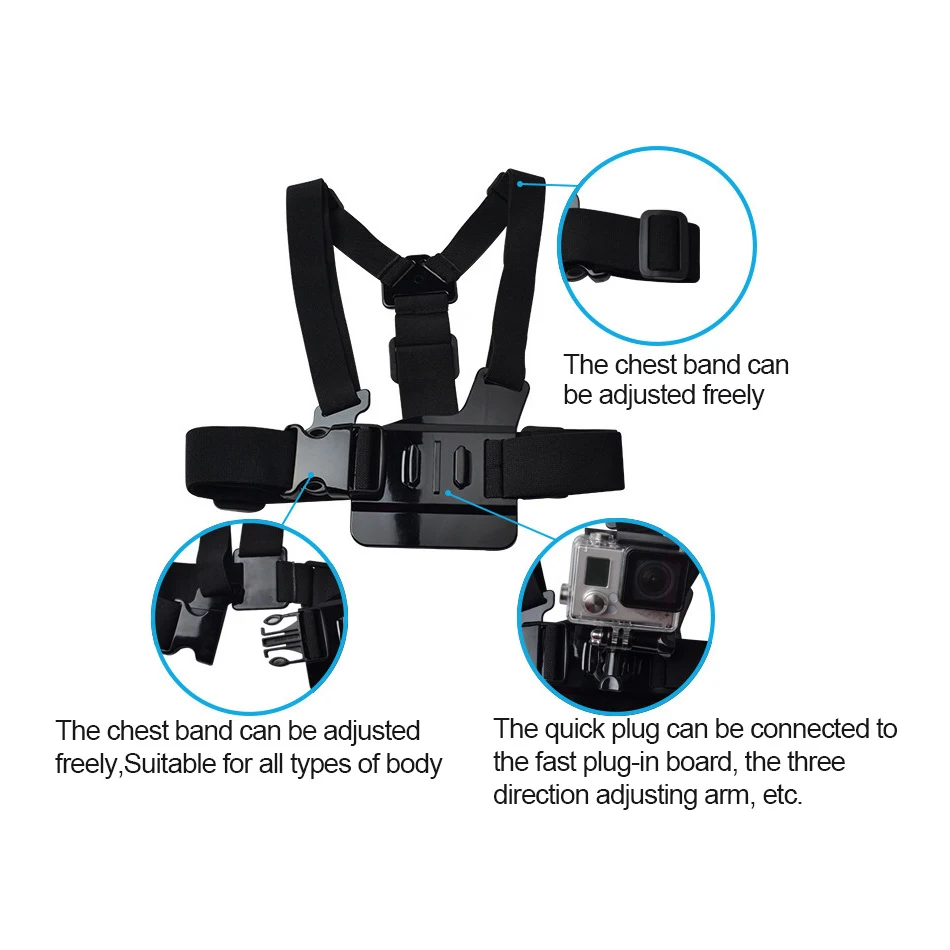 Kexu аксессуары для Gopro Hero 5 4+ ремень на голову нагрудный ремень для шлема Плавающий поплавок наручный ремешок для Hero 5 4+ аксессуары