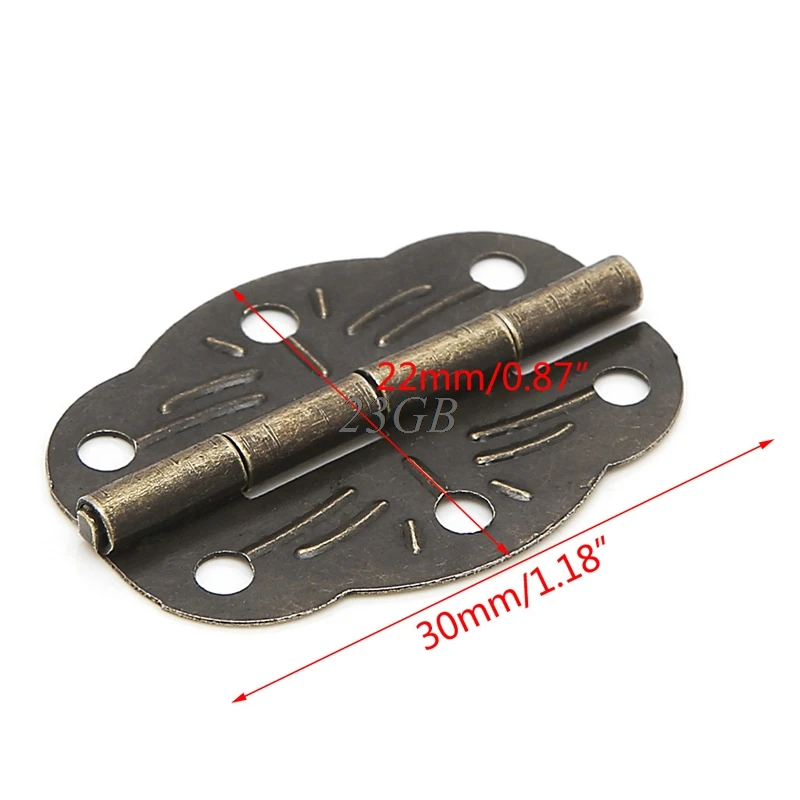 Door Butt Hinges Alloy Rotated From Antique Bronze 30mm*22mm 10PCS/SET M05 Door Butt Hinges Alloy Rotated From Antique Bronze 30mm*22mm 10PCS/SET M05