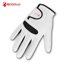 Boodun 1 шт. кожаные мужские перчатки для гольфа, дышащие мягкие кожаные перчатки для левого правого ручная одежда для гольфа спортивные аксессуары