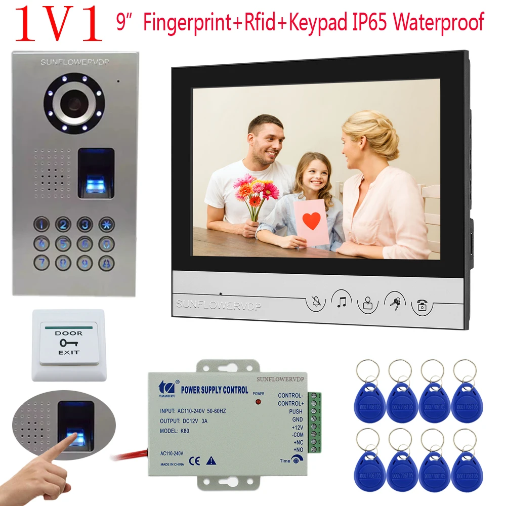 Отпечатков пальцев IP65 Wateproof товара видеодомофон Системы блок с новыми Цвет 9