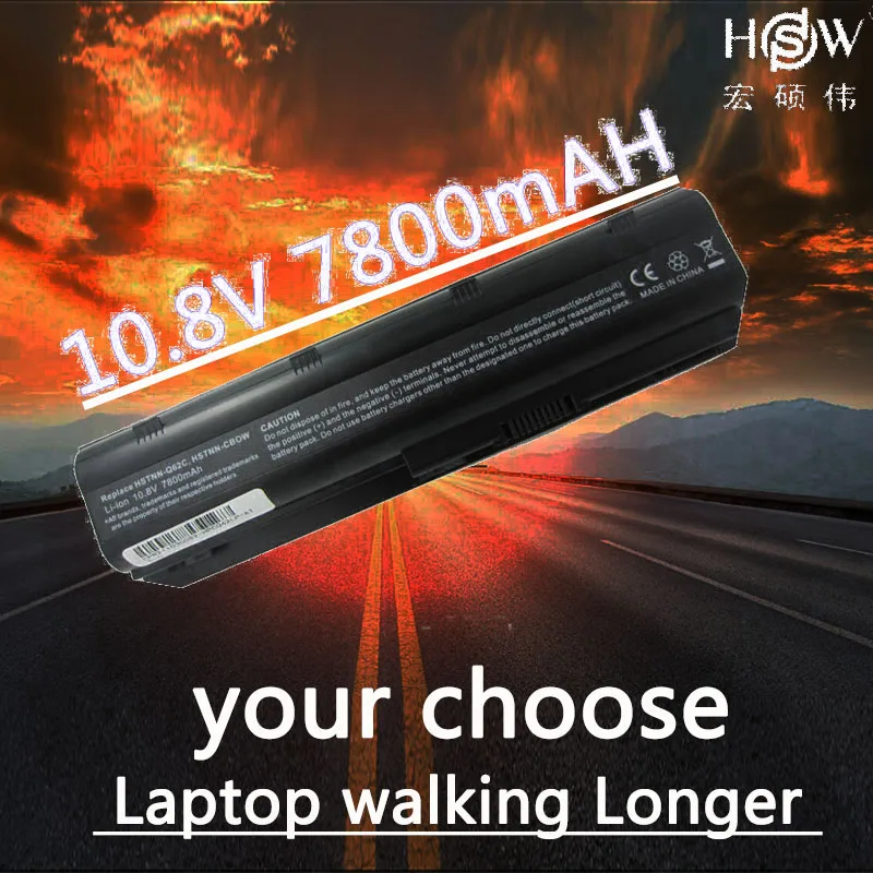 

HSW 7800mAh battery for HP Pavilion DM4 DM4T DV3 DV5 DV6 DV6T DV7 G4 G6 G7 G62 G62T G72 MU06 HSTNN-UBOW CQ42 CQ56 CQ62