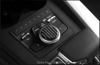 

For A-udi A4 B9 2016 2017 Car styling Multimedia Media Knob Button Trim Strip Sticker Decorative