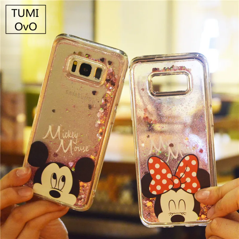 

Cartoon Mickey Minnie Mouse Liquid Quicksand Star Soft Cases For Samsung S6 S7 edge S8 Plus A3 A5 J1 J3 J5 J7 2015 2016 2017
