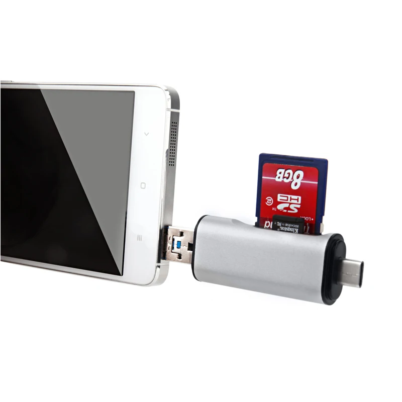 Портативный мини-дизайн Очаровательное устройство для чтения карт 3 в 1 usb type C Micro USB на 2 слота устройство для чтения карт SD TF Поддержка type C OTG карта