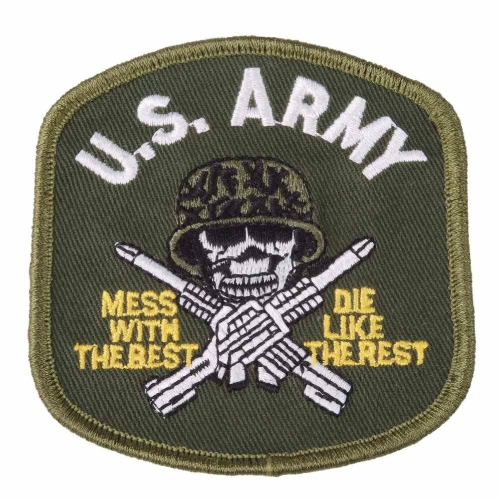 

VIETNAM WAR EMBROIDERED PATCH US ARMY MESS WITH THE BEST DIE LIKE REST