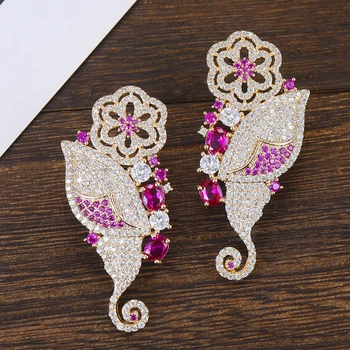 

GODKI 45mm Luxury Butterfly Cubic Zircon CZ Stud Earrings for women Wedding Dubai Trendy Earrings boucle d'oreille femme 2019