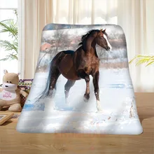 P#100 Custom Horse#9 Home Decoration Bedroom Supplies Soft Blanket size 58×80,50X60,40X50inch SQ01016@H+100