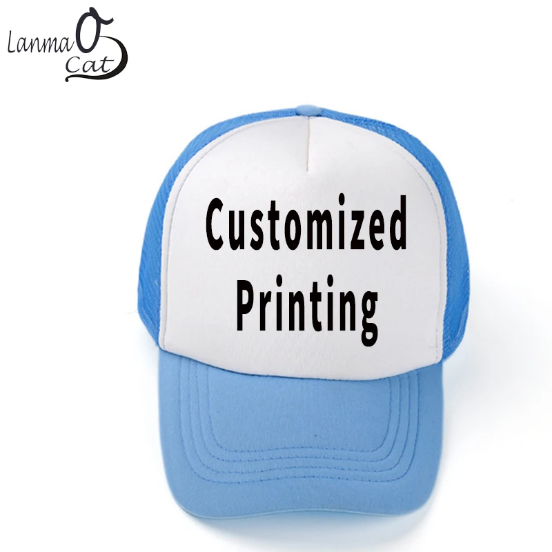 

Adult Mesh Cap Custom Mesh Baseball Hats DIY Printed Mesh Hats Snapback Cap Adjustable Men Women Customized Hat Free Shipping