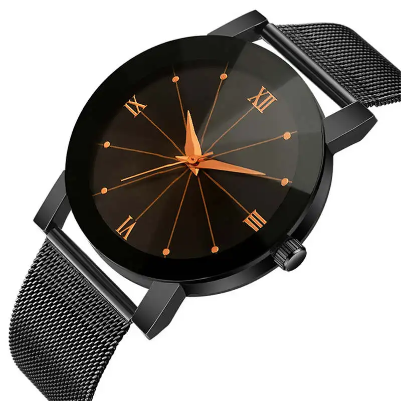 

Black Stainless Steel Watch Fashion Men's Watch Luxury CTPOR Brand Men Watches No Logo Dial Male Quartz Clock Waterproof WATCH