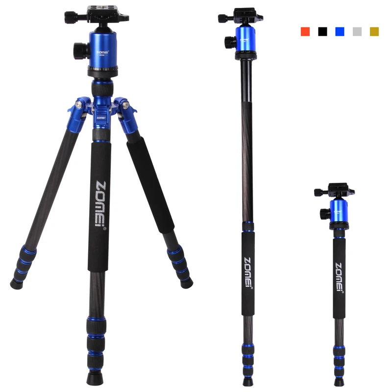 

Zomei Z818C Professional Travel Tripod Partial Light Weight Carbon Fiber Tripod With Bag (Blue)