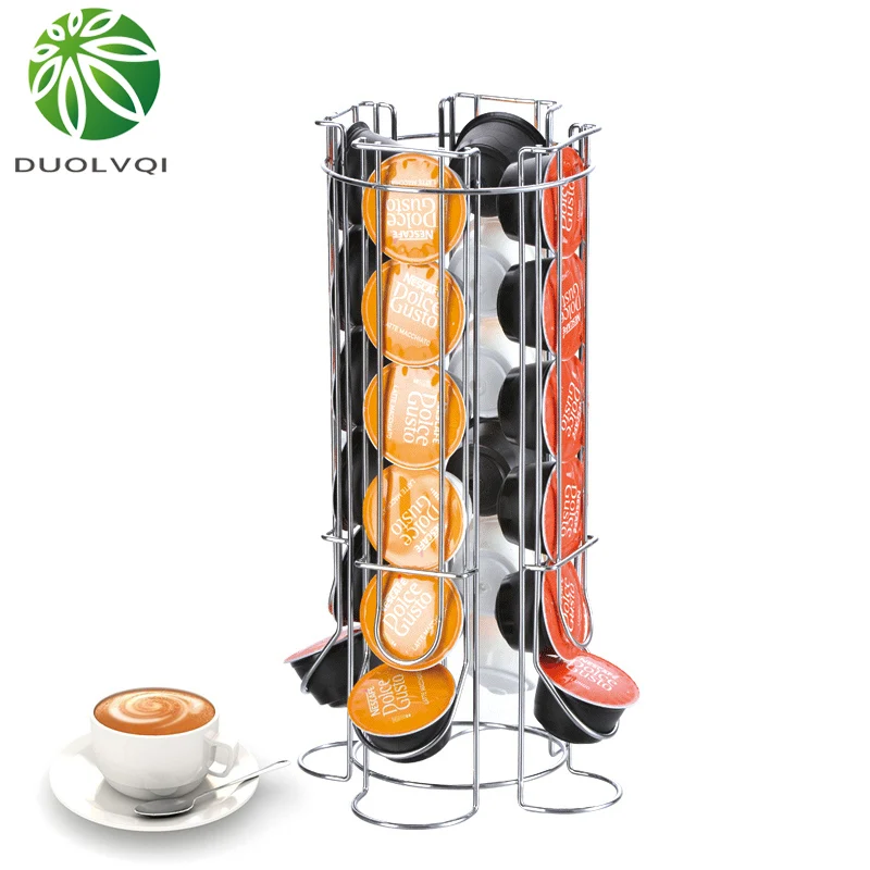 Duolvqi Practical Coffee Pod Holder Durable Coffee Pods Storage Shelves
