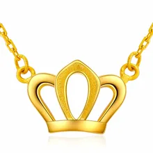 Тысяча чистого кулон Золотая Корона Цепочки и ожерелья, Для женщин День Святого Валентина подарок на день матери