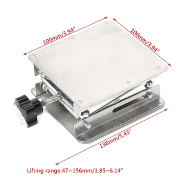 

4x4" Scientific Lab Jack Stainless Steel Lifting Platform Stand Rack Scissor Lifter