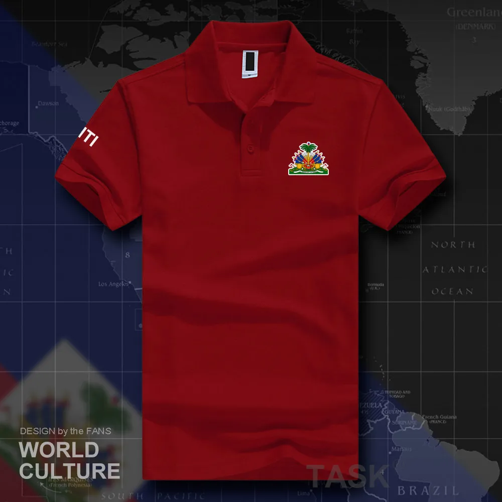 

Republic of Haiti HTI polo shirts men short sleeve white brands printed for country 2018 cotton nation emblem new fashion