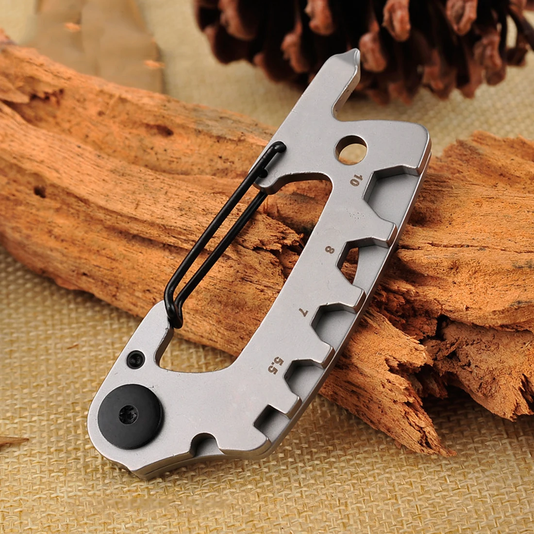 1PC Full Stainless Steel Key Chain Multi Tool kit Carabiner Keychain