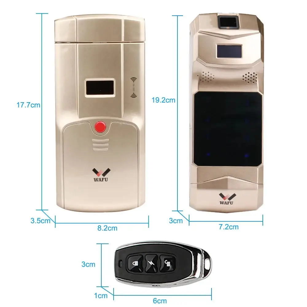 WAFU беспроводной умный Невидимый отпечатков пальцев Дистанционное запирание без ключа дверной кодовый замок противоугонные замки с панель дверного замка для отпечатка пальца