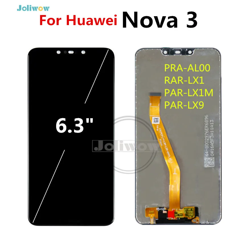 

For Huawei Nova 3 LCD Display With Touch Screen Assembly Replacement PAR-AL00 PAR-LX1 PAR-LX1M PAR-LX9 Screen Nova3 LCD 6.3"