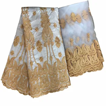 

Latest african bazin riche getzner with beads 2019 cotton brode bazin brode high quality net lace for women 5+2yard/l ky65-1636