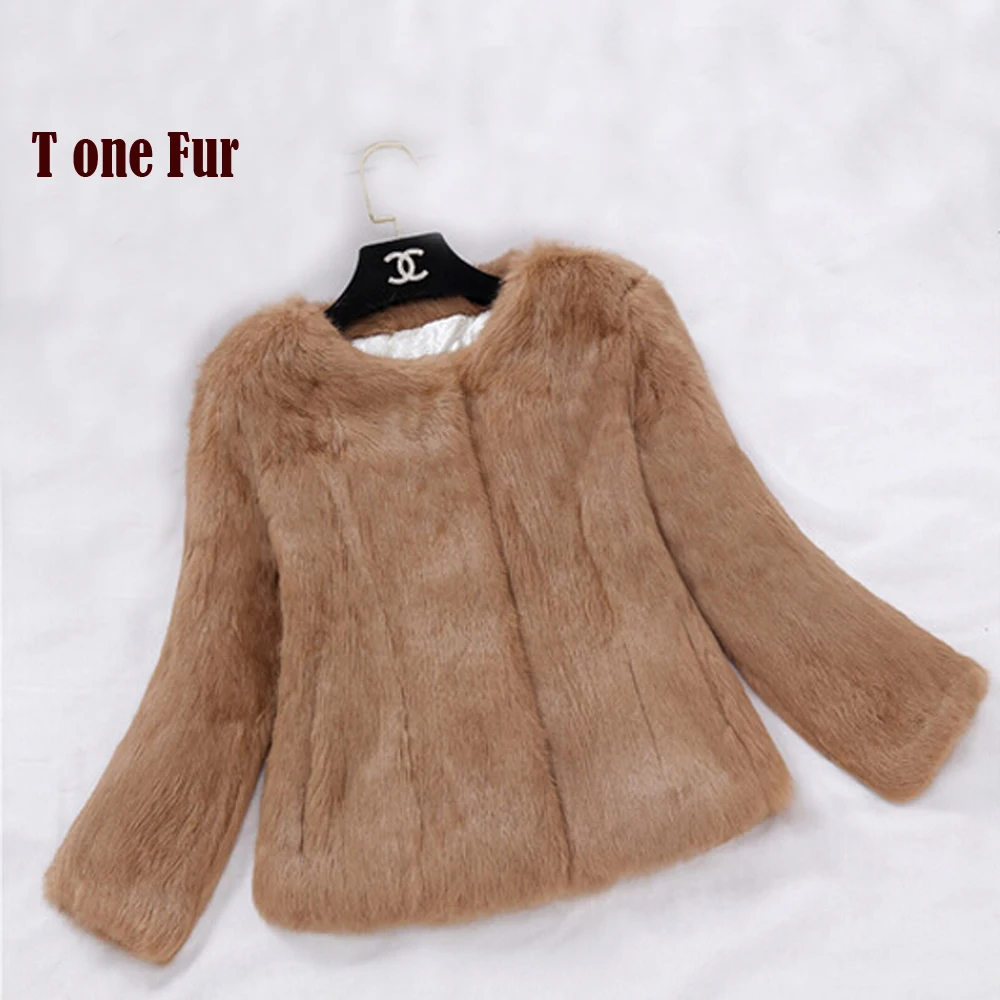 

2019 New Real Full Pelt Rabbit Fur Coat 100% Pure Whole Skin Rabbit Fur Jacket Factory Wholesale Retail Discount KFP820