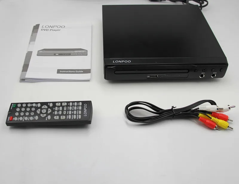  LONPOO DVD Player Region Free HDMI RCA Scart USB DVD Player Two MIC Ports Multi Language Iron Body 