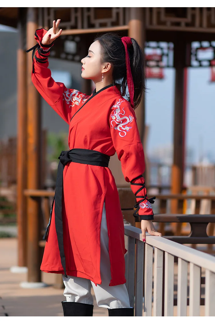 Hanfu женские костюмы для традиционного китайского танца Wushu одежда Династия Тан Цин мужской Китайский древний костюм сценическая одежда DNV11622