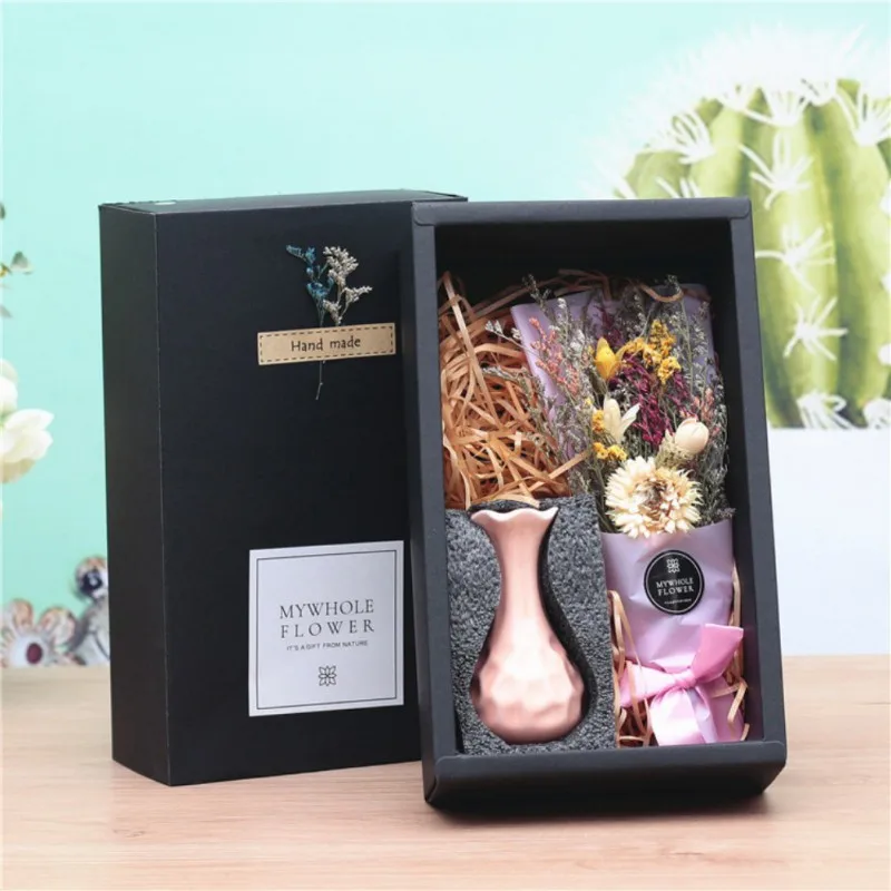 

Colored Dried Flowers and Vase Crystal Grass Bouquet Home Decoration Birthday Gift Lover Gift Mother's day Gift Photo Props