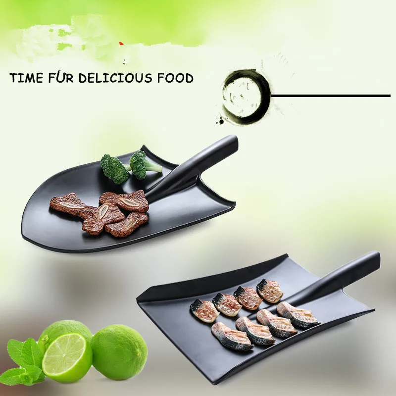 

Tableware Plate Design European Style Frosted Imitation Porcelain shovels Tableware Plate Dish Platter Bowl Cutter Dinnerware