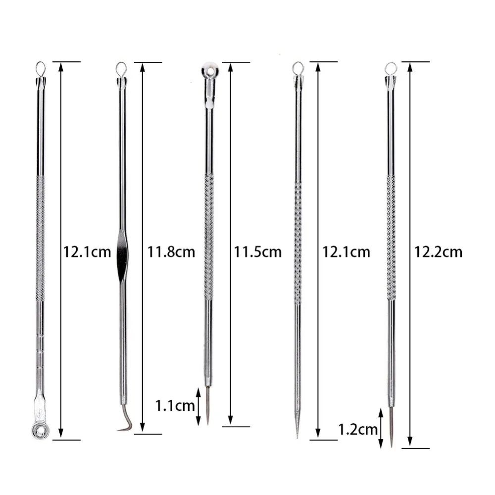 Нержавеющая сталь для удаления черных точек экстрактор угрей и комедонов иглы для удаления прыщей набор инструментов для макияжа#255327