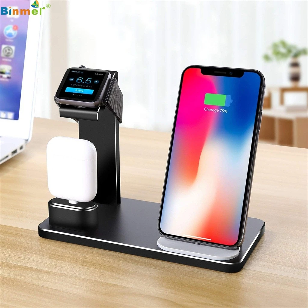 Binmer Модный популярный Qi беспроводной кронштейн зарядного устройства для iPhone
