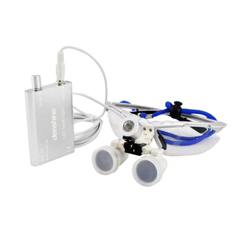 

Silver magnifying glass 3.5X420mm Loupes head loupes with LED light
