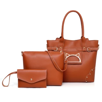 

Luxury Designer Women PU Leather Tote Handbags Fashion 3 Pieces Messenger Bags High Quality Casual Ladies Shoulder Crossbody Bag