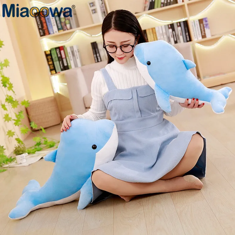 Miaoowa 1pc 40cm Lovely Dolphin Plush Toy Cartoon Stuffed Animal Fish Doll Cute Toys Gift for Children Creative Birthday Present