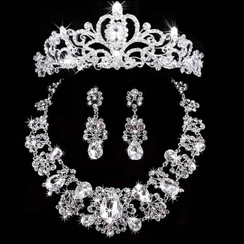 Joias princesa да festa de Casamento да тиара да Coroa да Noiva Acessórios romanticos Brincos кристалл тиара