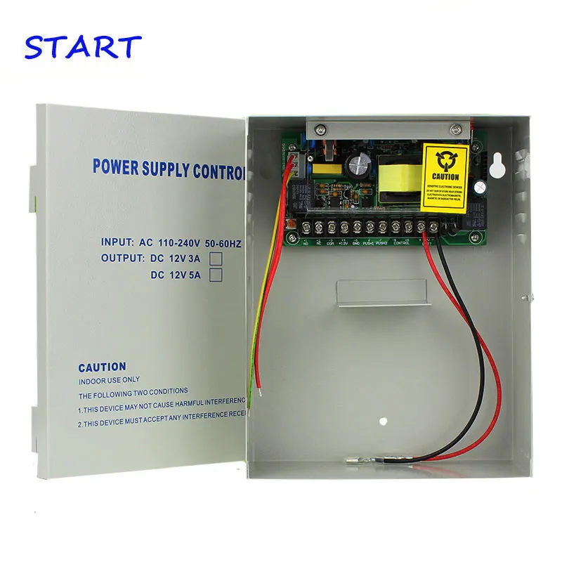 DC12V5A back up battery function Switch Power Supply AC110~260V Access Control Power Supply with metal box Power Supply unit