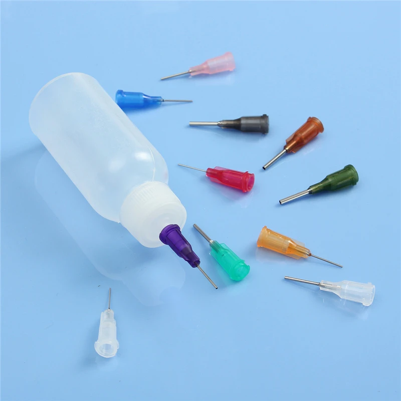 Wholesale Price 50ml Empty E-liquid Plastic Rosin Flux Alcohol Bottle for Dispenser Rosin Solder Flux Paste +330 Needles
