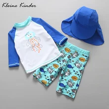 Swimsuit Boy Long sleeve Children Swimming Suit 3 Pieces Scaleph print Sun Protection UV Toddler Baby Bathing Clothes for Boys