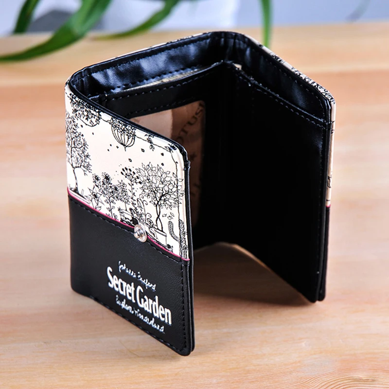 Женский кошелек с пейзажным узором из искусственной кожи, короткий секционный длинный секционный Большой Вместительный женский кошелек для мобильного телефона