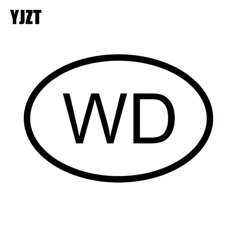 YJZT 13.5CM*9.1CM VINYL DECAL CAR STICKER WD DOMINICA COUNTRY CODE OVAL Black Silver C10-01378 | Автомобили и мотоциклы