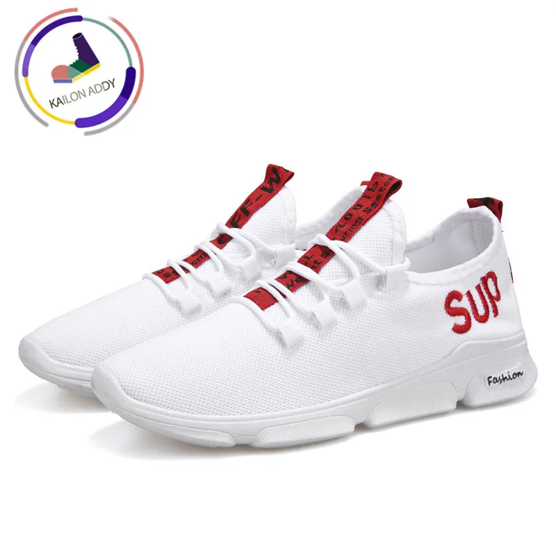

KAILON ADDY Breathable Fashion Mesh Men's Shoes 2019 New Trend Letters Casual Shoes Embroidery Sports Mesh Running Shoes