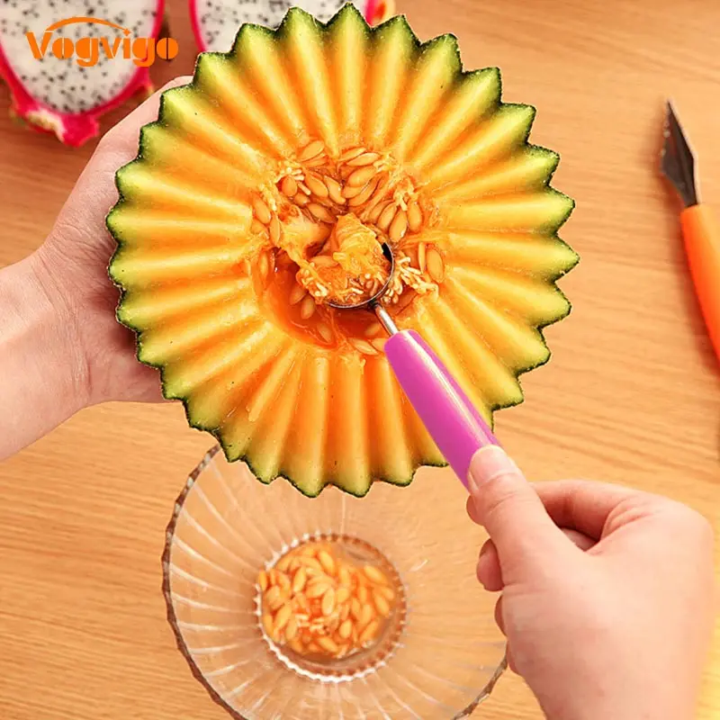 

VOGVIGO Ice Cream Dig Spoon Spoon DIY Assorted Cold Cuts Tools Watermelon Melon Red and Green Knife Fruit Gadget