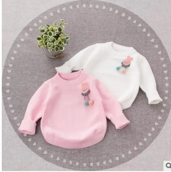 

Hot 2017 autumn new girl sweater hemp female baby long-sleeved cartoon sweater Korean version Very nice fashion